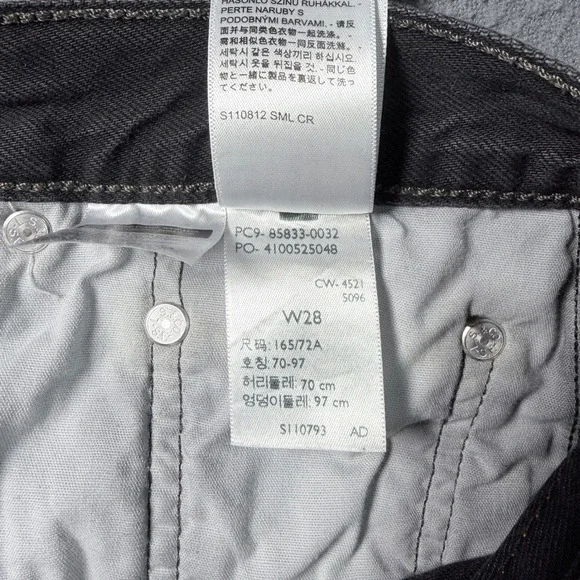 Levi's 501 Original Jean Shorts Distressed Faded Black Raw Hem W28 - Picture 6 of 6